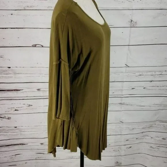 POL Olive Green Tunic small‎ dolman Dress blouse - Picture 3 of 8